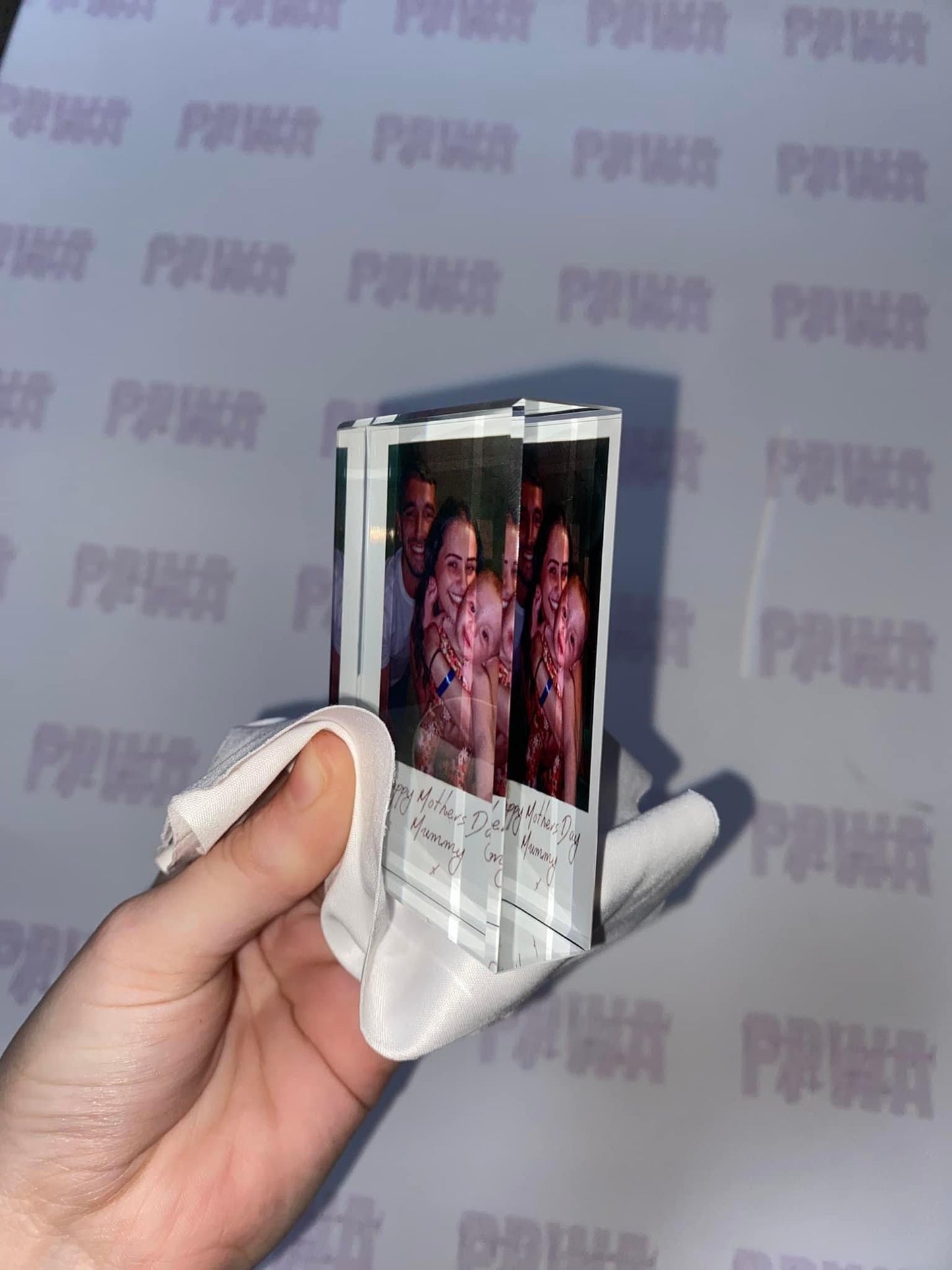 Polaroid Style Crystal Block
