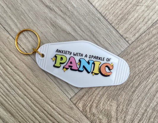 Anxiety With a Sparkle Of Panic Motel Keyring